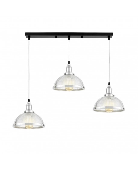 LAMPA WISZĄCA LOFT POTRÓJNA CHROMOWANA BRICO W3 LUMINA DECO