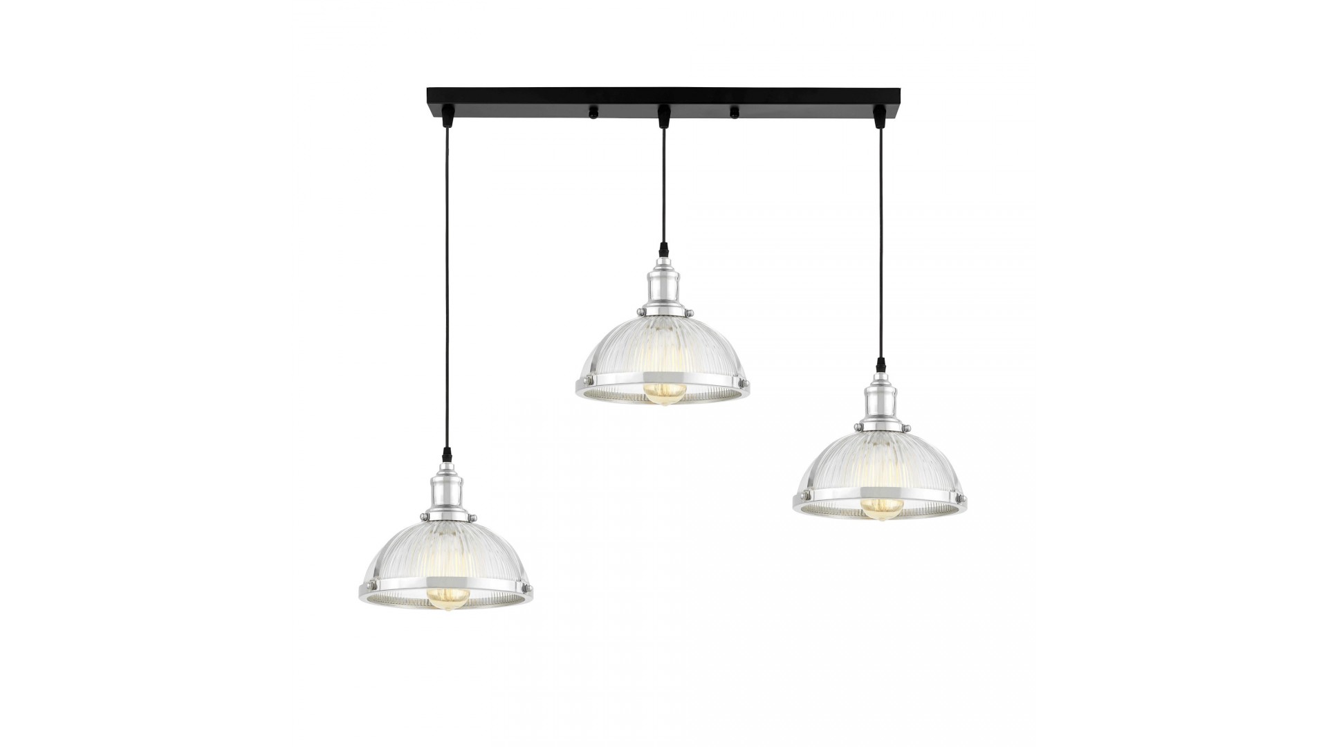 LAMPA WISZĄCA LOFT POTRÓJNA CHROMOWANA BRICO W3 LUMINA DECO