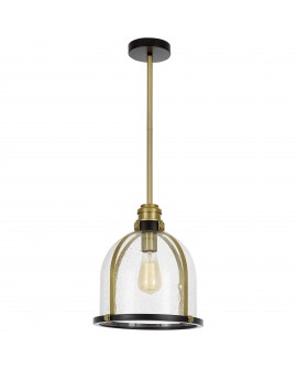 LAMPA WISZĄCA LOFT CZARNO-ZŁOTA SZCZOTKOWANA BRANSON LUMINA DECO