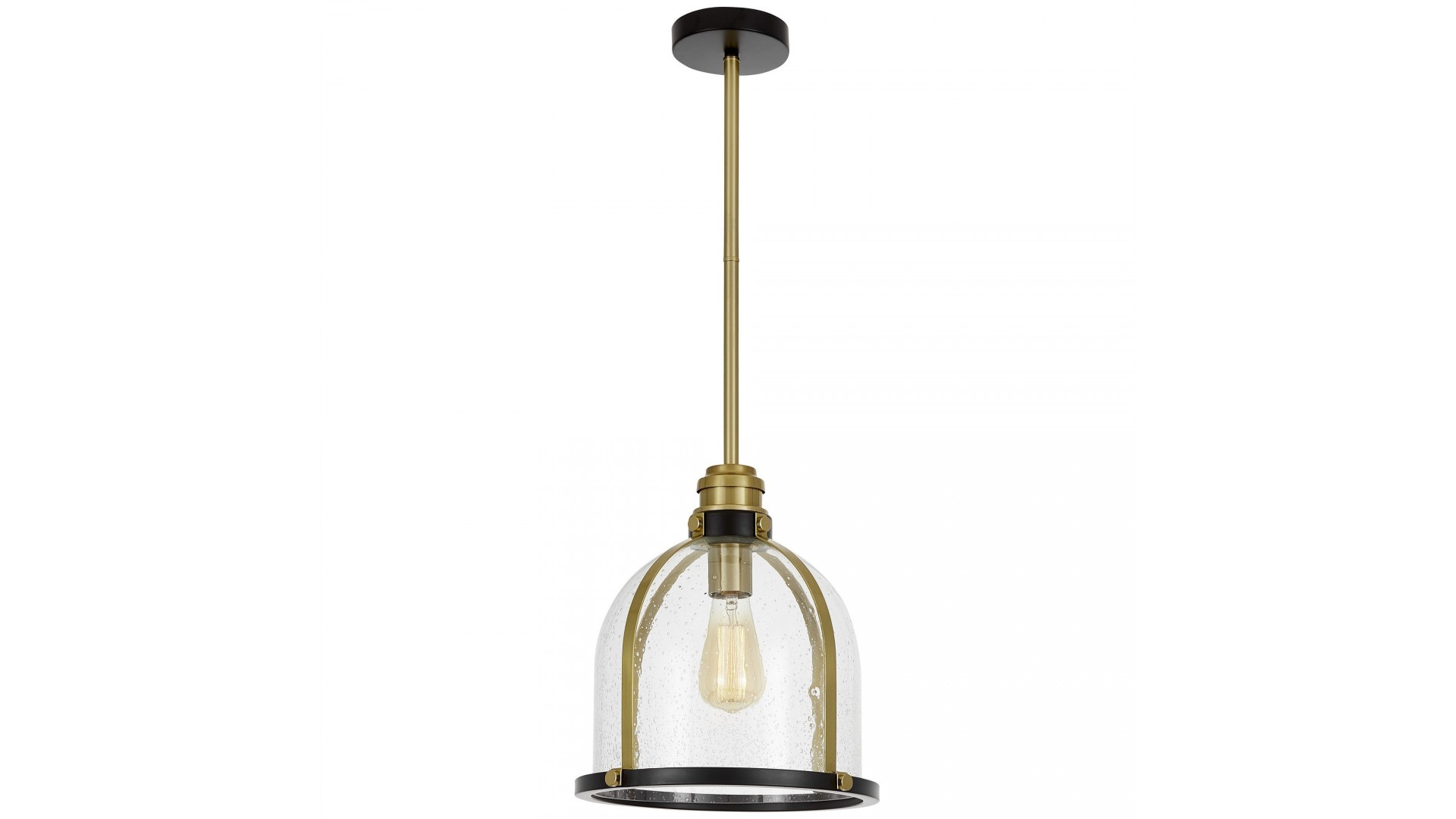 LAMPA WISZĄCA LOFT CZARNO-ZŁOTA SZCZOTKOWANA BRANSON LUMINA DECO
