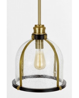 LAMPA WISZĄCA LOFT CZARNO-ZŁOTA SZCZOTKOWANA BRANSON LUMINA DECO