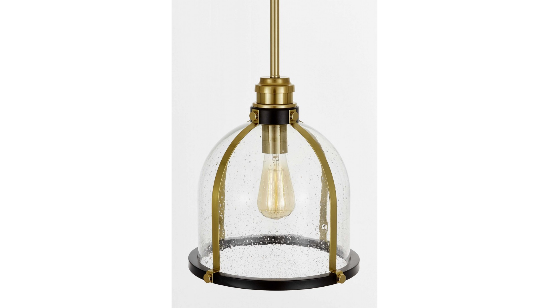 LAMPA WISZĄCA LOFT CZARNO-ZŁOTA SZCZOTKOWANA BRANSON LUMINA DECO