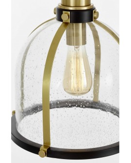 LAMPA WISZĄCA LOFT CZARNO-ZŁOTA SZCZOTKOWANA BRANSON LUMINA DECO
