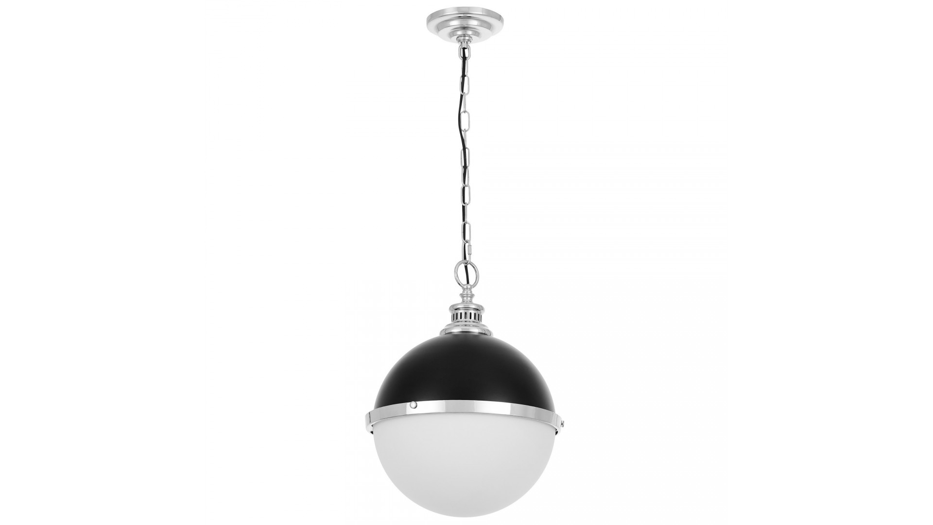 LAMPA WISZĄCA LOFT CZARNO-CHROMOWANA LARGO LUMINA DECO