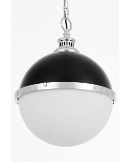 LAMPA WISZĄCA LOFT CZARNO-CHROMOWANA LARGO LUMINA DECO