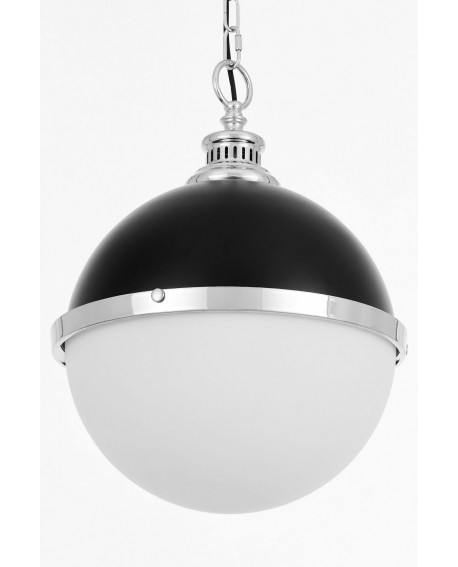 LAMPA WISZĄCA LOFT CZARNO-CHROMOWANA LARGO LUMINA DECO