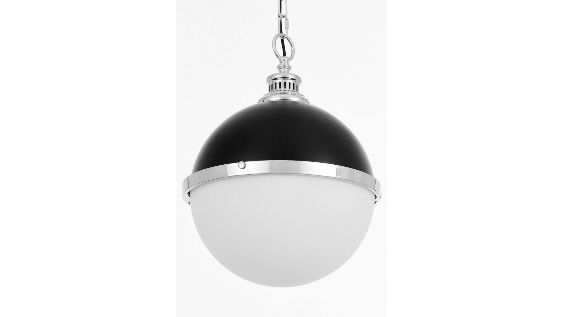 LAMPA WISZĄCA LOFT CZARNO-CHROMOWANA LARGO LUMINA DECO