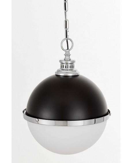 LAMPA WISZĄCA LOFT CZARNO-CHROMOWANA LARGO LUMINA DECO