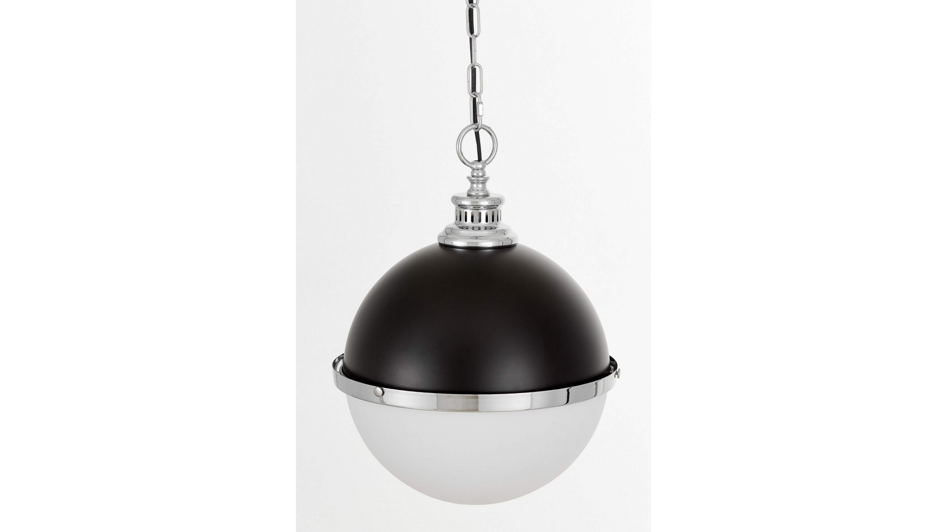 LAMPA WISZĄCA LOFT CZARNO-CHROMOWANA LARGO LUMINA DECO