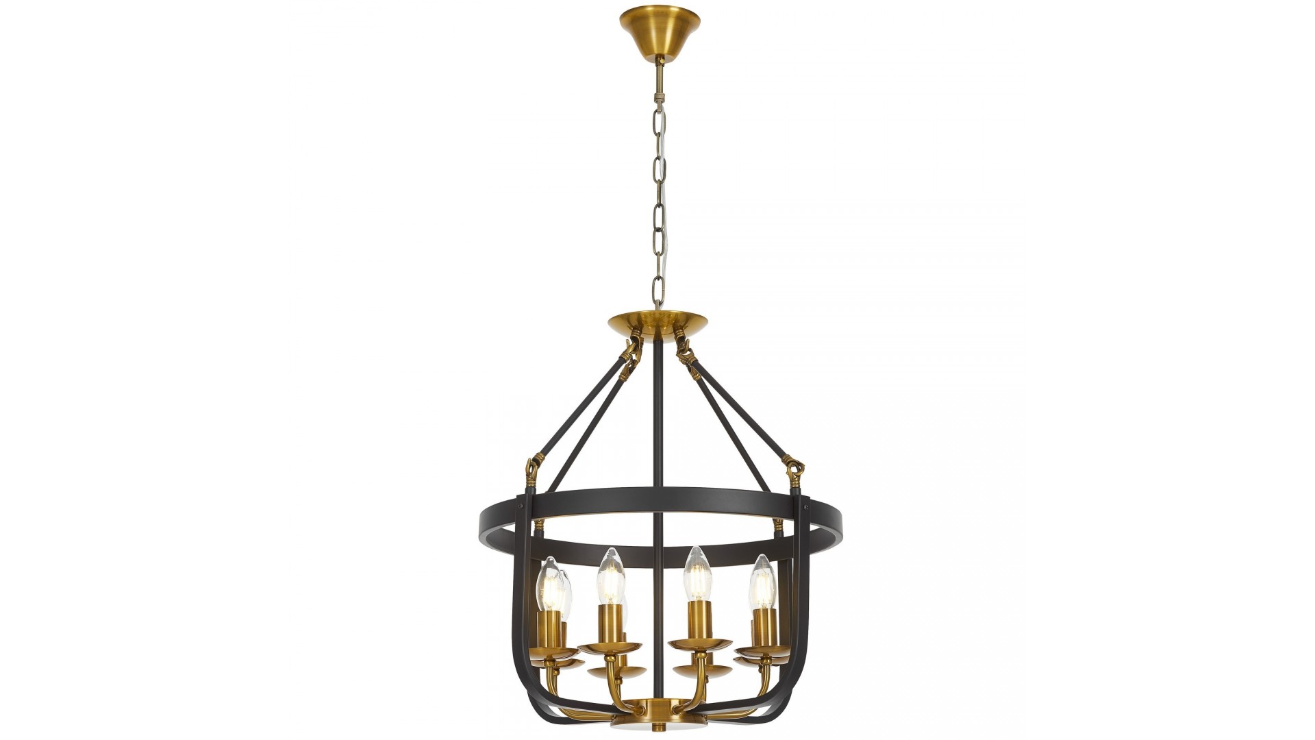 LAMPA WISZĄCA LOFT CZARNO-ZŁOTA SZCZOTKOWANA BERLING W8 LUMINA DECO