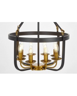 LAMPA WISZĄCA LOFT CZARNO-ZŁOTA SZCZOTKOWANA BERLING W8 LUMINA DECO