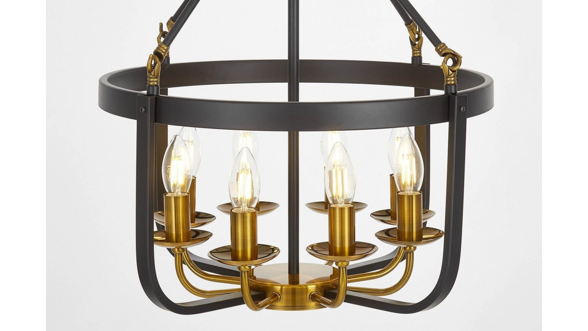 LAMPA WISZĄCA LOFT CZARNO-ZŁOTA SZCZOTKOWANA BERLING W8 LUMINA DECO