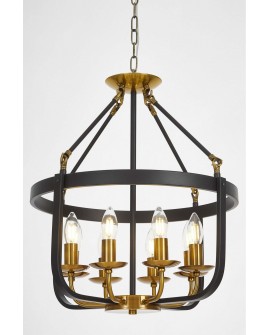 LAMPA WISZĄCA LOFT CZARNO-ZŁOTA SZCZOTKOWANA BERLING W8 LUMINA DECO