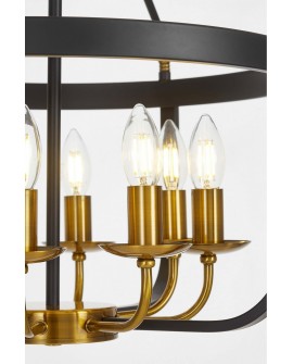 LAMPA WISZĄCA LOFT CZARNO-ZŁOTA SZCZOTKOWANA BERLING W8 LUMINA DECO