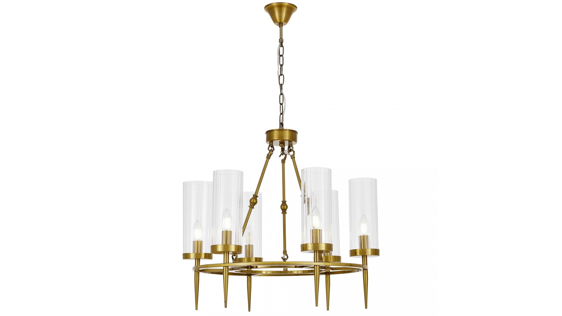 LAMPA WISZĄCA NOWOCZESNA ZŁOTO SZCZOTKOWANE MORATTI W6 LUMINA DECO