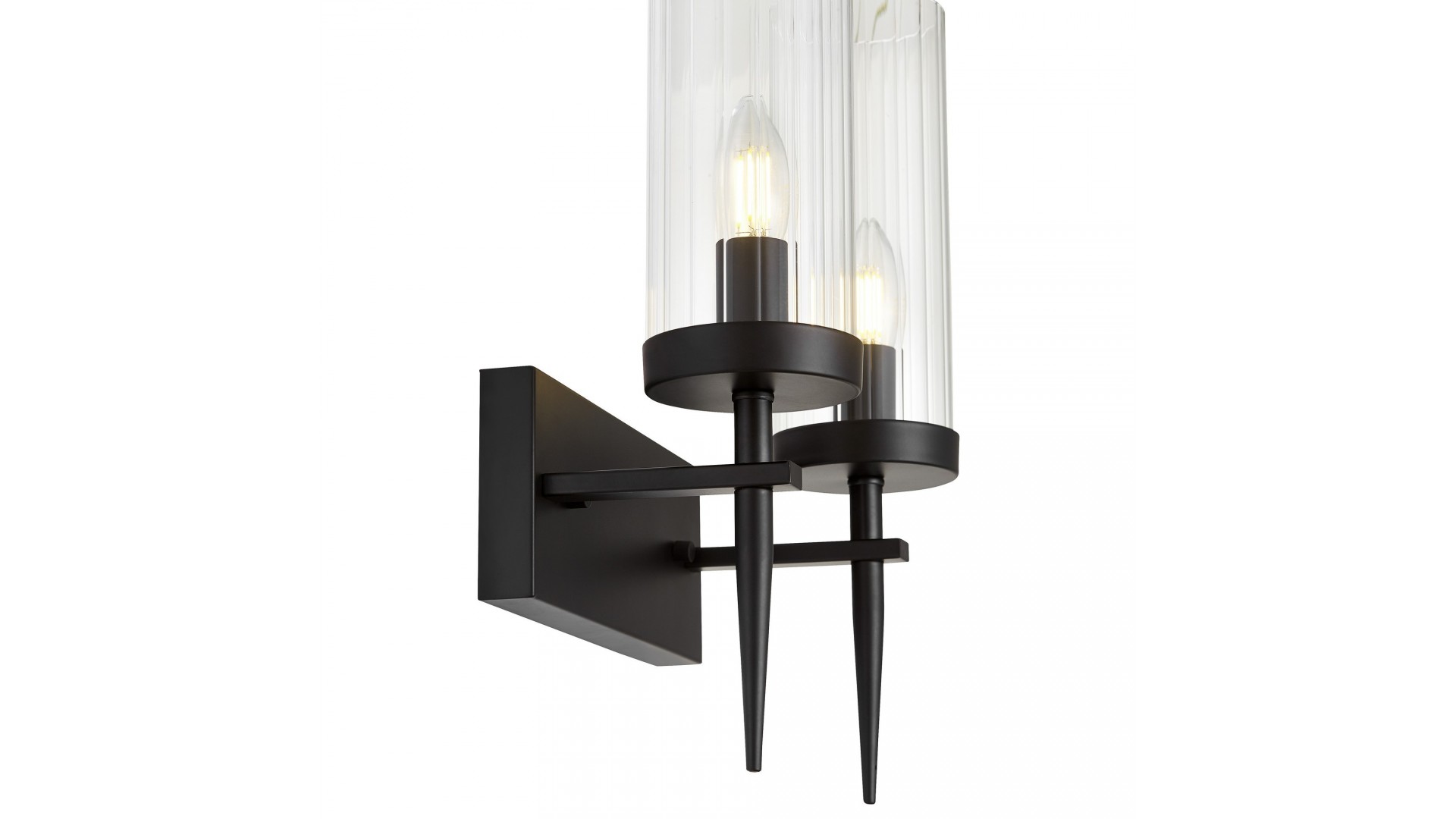 KINKIET LAMPA ŚCIENNA CZARNA MORATTI W2 LUMINA DECO