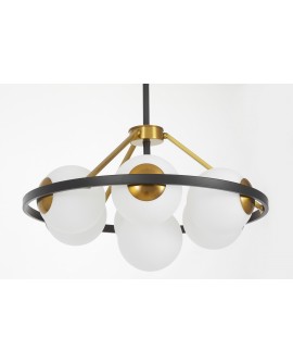 LAMPA WISZĄCA SUFITOWA NOWOCZESNA CZARNO-MOSIĘŻNA DONZANO W7 LUMINA DECO