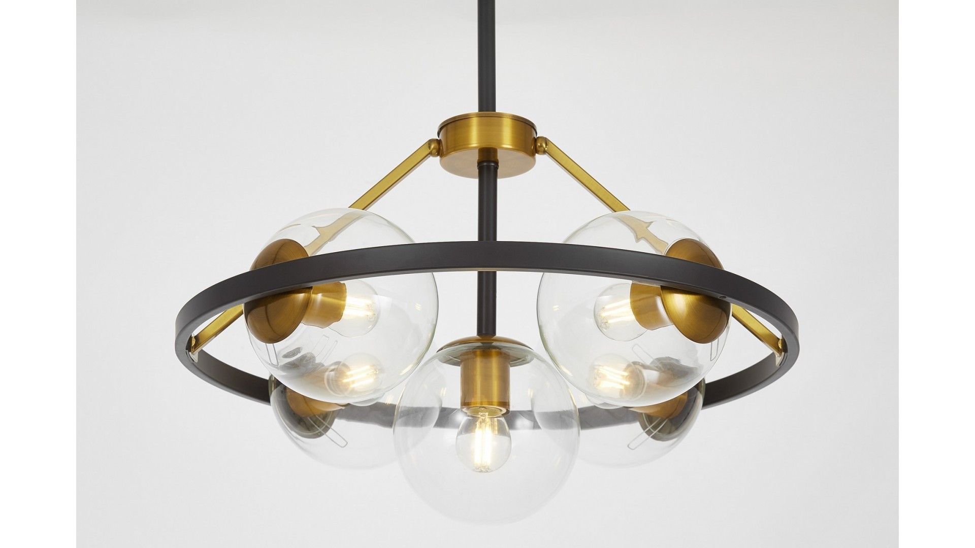 LAMPA WISZĄCA SUFITOWA NOWOCZESNA CZARNO-MOSIĘŻNA DONZANO W5 LUMINA DECO