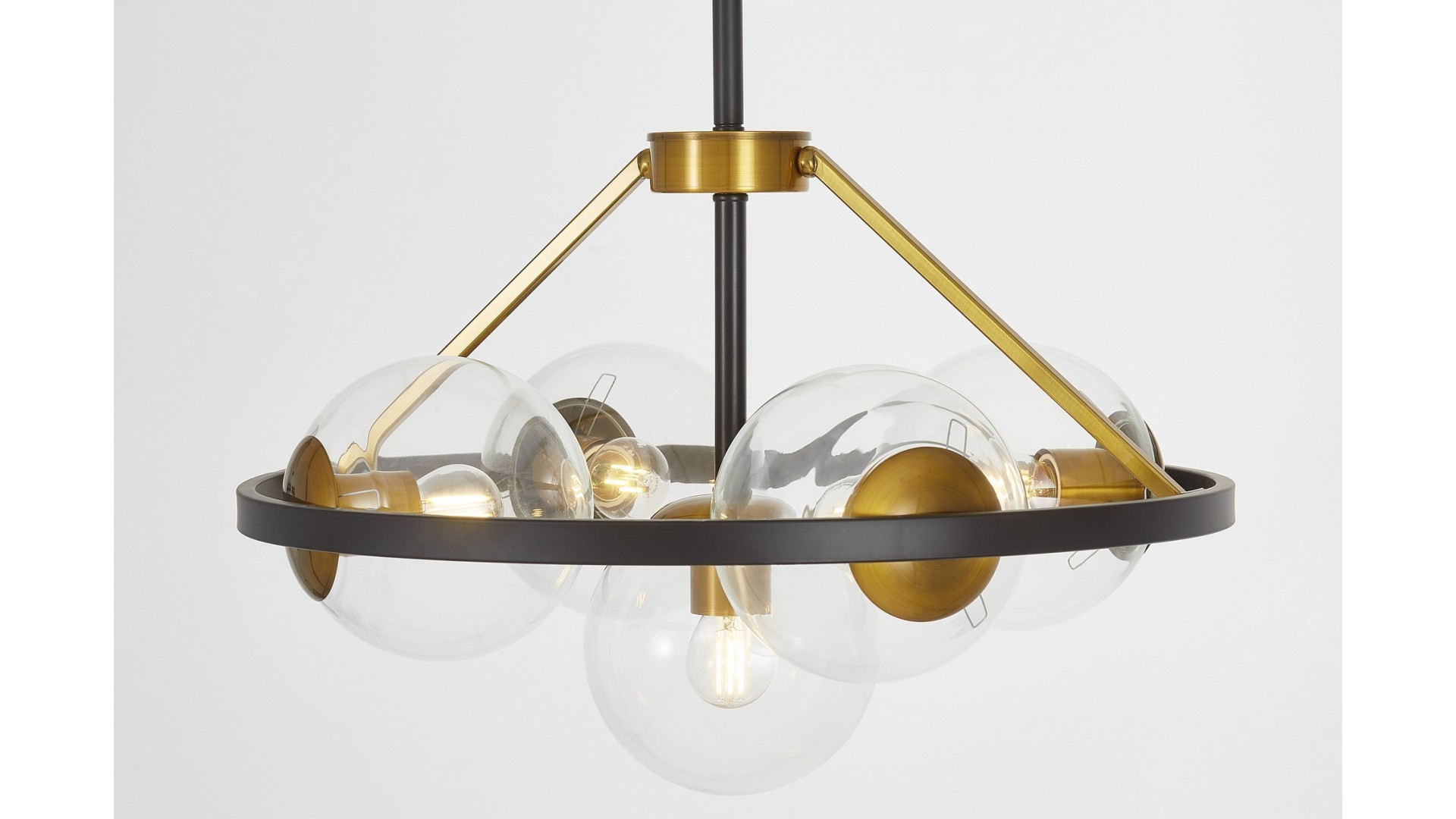LAMPA WISZĄCA SUFITOWA NOWOCZESNA CZARNO-MOSIĘŻNA DONZANO W5 LUMINA DECO