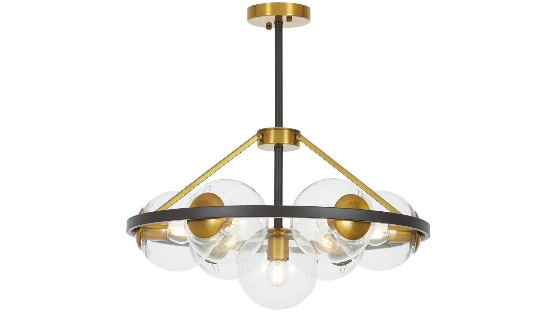 LAMPA WISZĄCA SUFITOWA NOWOCZESNA CZARNO-MOSIĘŻNA DONZANO W7 LUMINA DECO