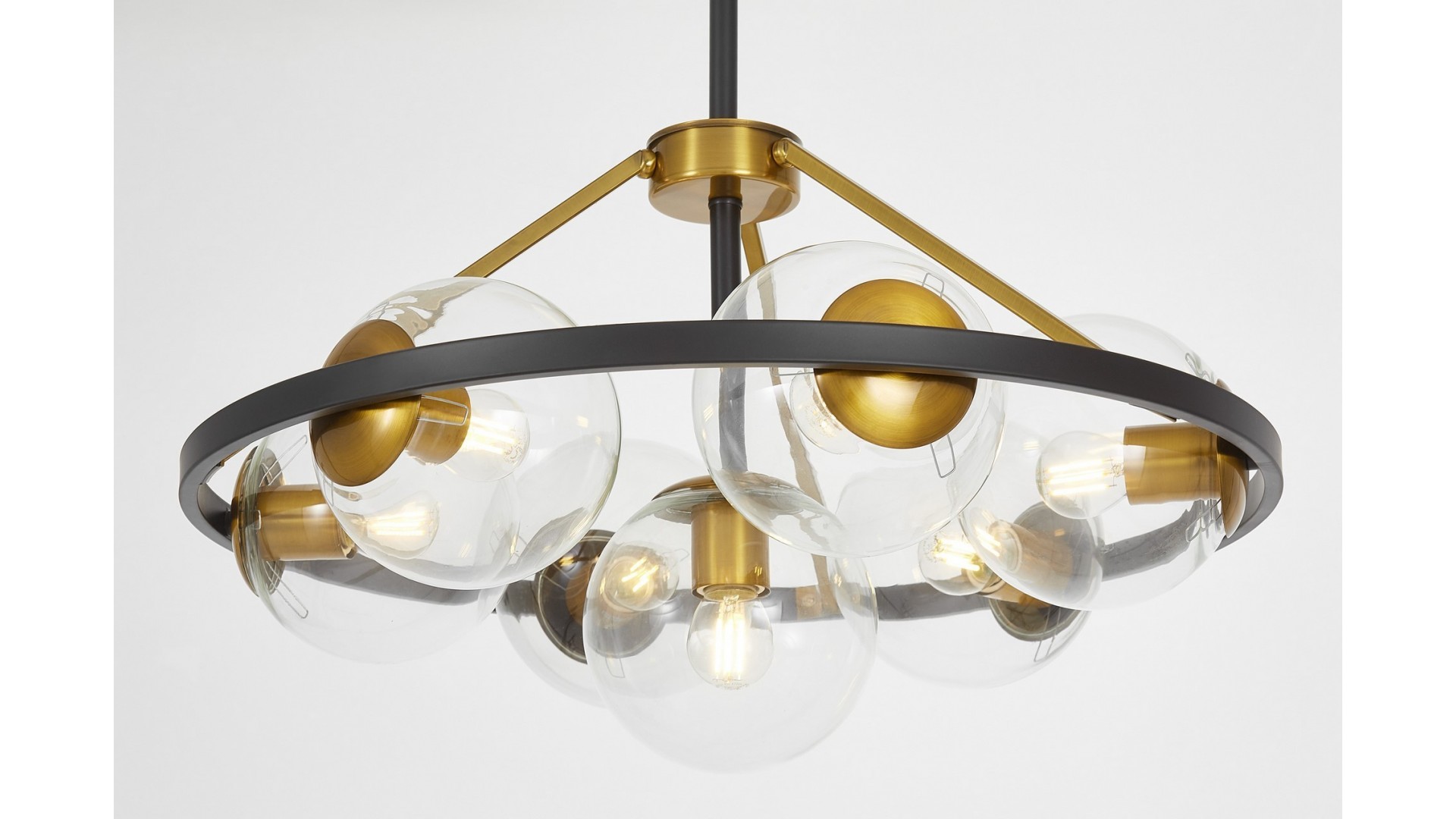 LAMPA WISZĄCA SUFITOWA NOWOCZESNA CZARNO-MOSIĘŻNA DONZANO W7 LUMINA DECO