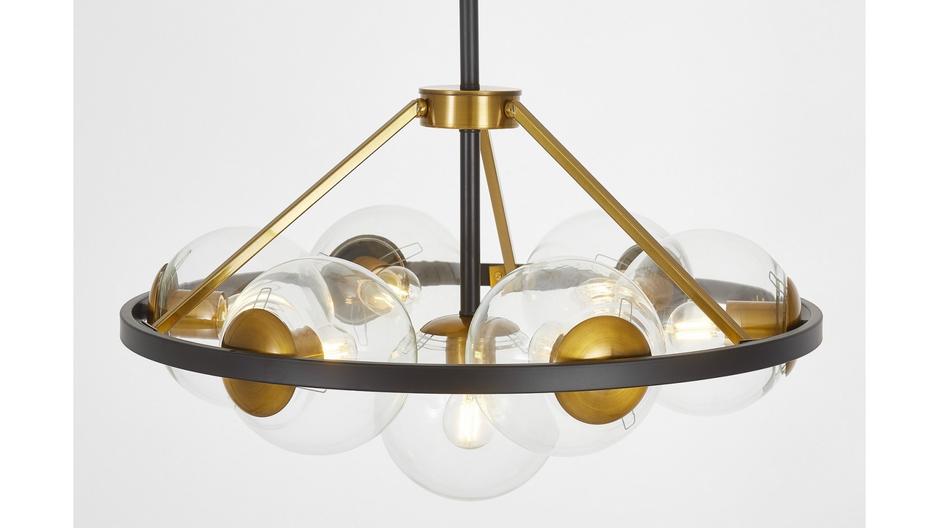 LAMPA WISZĄCA SUFITOWA NOWOCZESNA CZARNO-MOSIĘŻNA DONZANO W7 LUMINA DECO