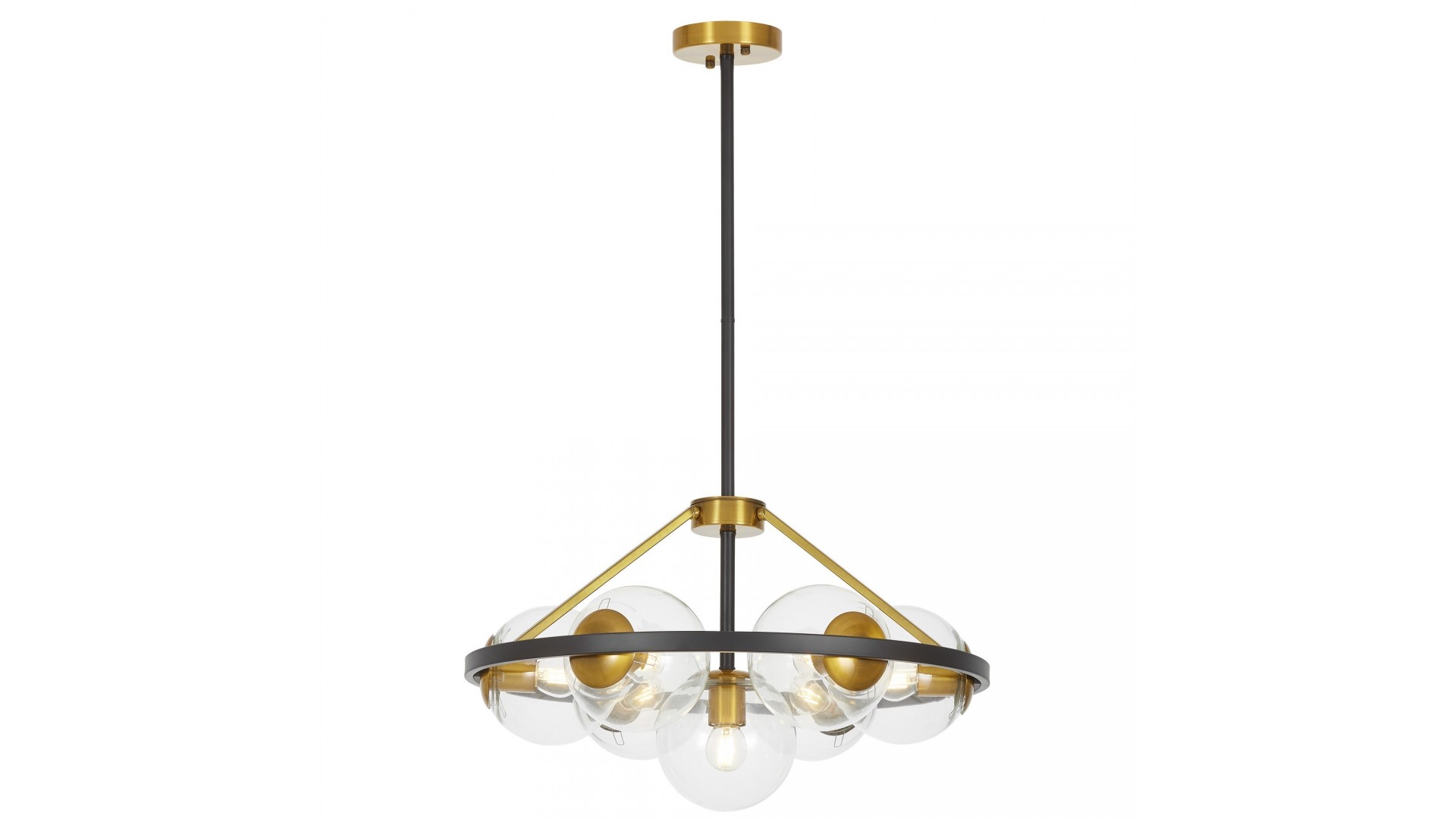 LAMPA WISZĄCA SUFITOWA NOWOCZESNA CZARNO-MOSIĘŻNA DONZANO W7 LUMINA DECO
