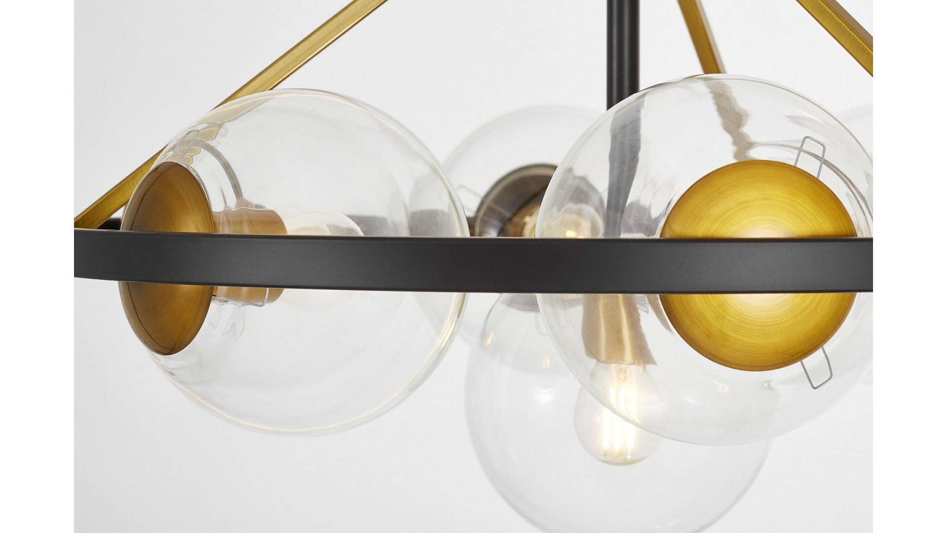 LAMPA WISZĄCA SUFITOWA NOWOCZESNA CZARNO-MOSIĘŻNA DONZANO W7 LUMINA DECO