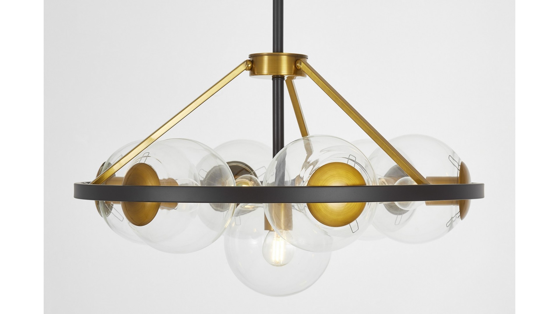 LAMPA WISZĄCA SUFITOWA NOWOCZESNA CZARNO-MOSIĘŻNA DONZANO W7 LUMINA DECO
