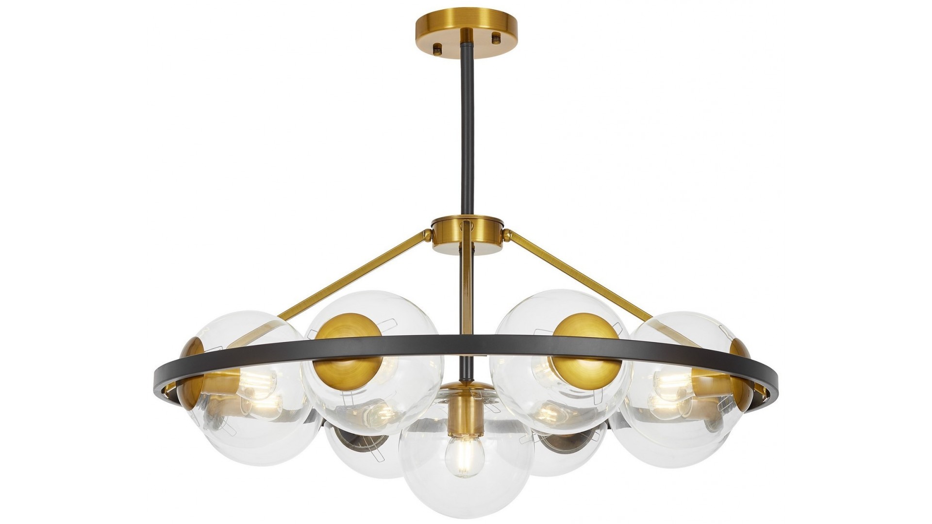 LAMPA WISZĄCA SUFITOWA NOWOCZESNA CZARNO-MOSIĘŻNA DONZANO W9 LUMINA DECO