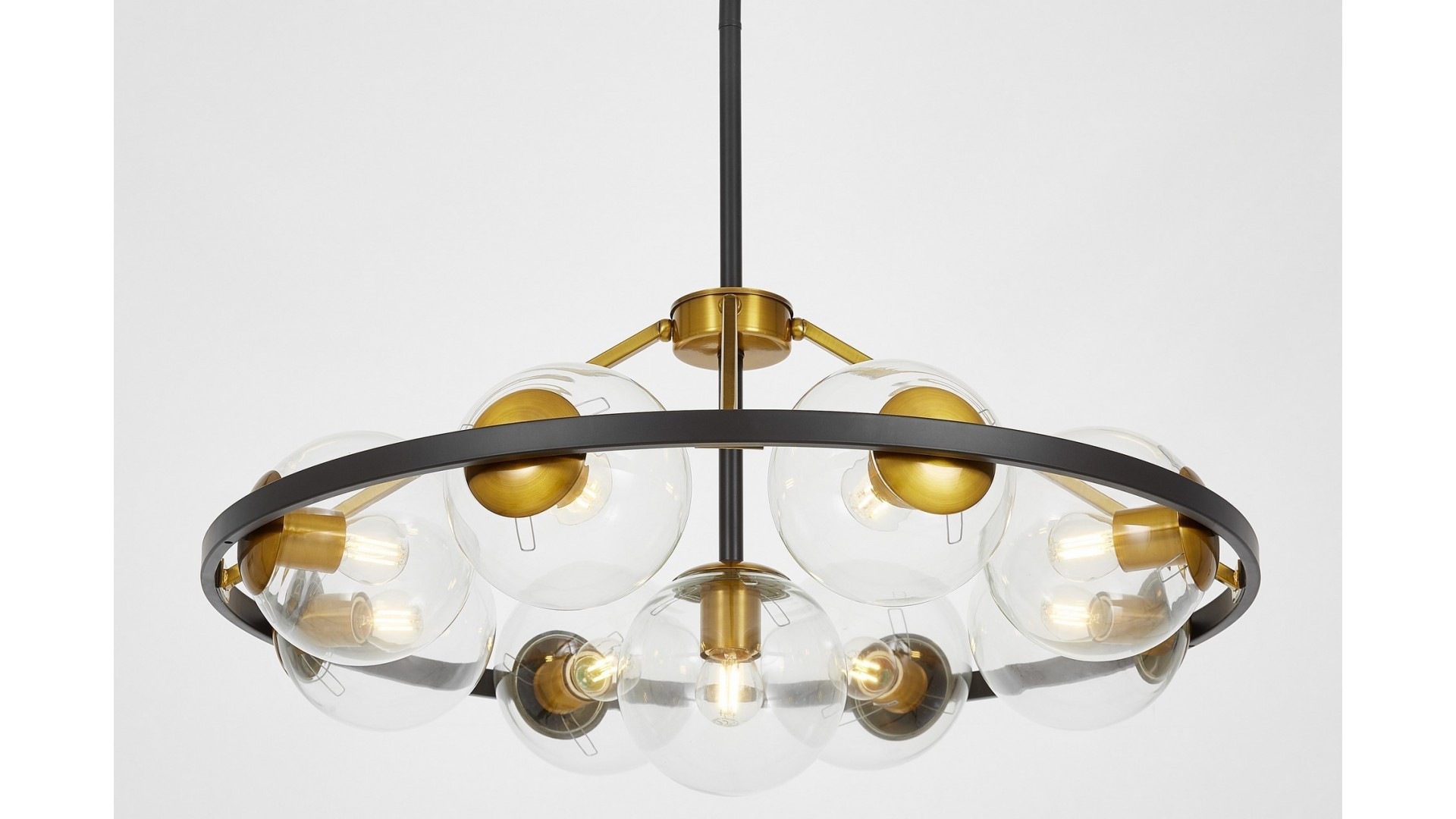 LAMPA WISZĄCA SUFITOWA NOWOCZESNA CZARNO-MOSIĘŻNA DONZANO W9 LUMINA DECO