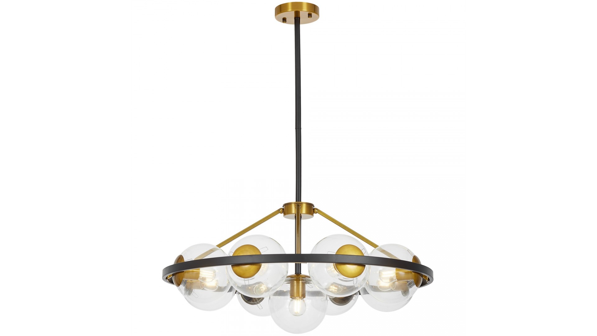 LAMPA WISZĄCA SUFITOWA NOWOCZESNA CZARNO-MOSIĘŻNA DONZANO W9 LUMINA DECO