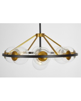 LAMPA WISZĄCA SUFITOWA NOWOCZESNA CZARNO-MOSIĘŻNA DONZANO W9 LUMINA DECO