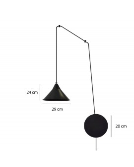 LAMPA WISZĄCA ABRAMO 1 CZARNA EMIBIG 160/1