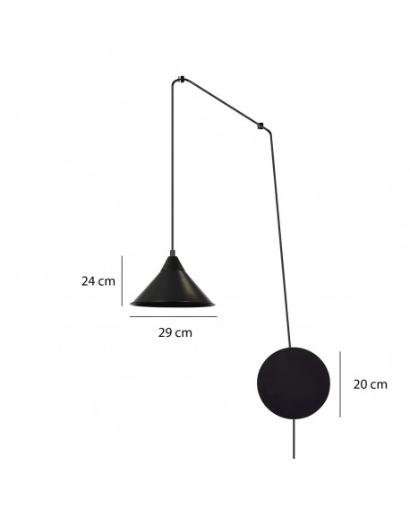 LAMPA WISZĄCA ABRAMO 1 CZARNA EMIBIG 160/1