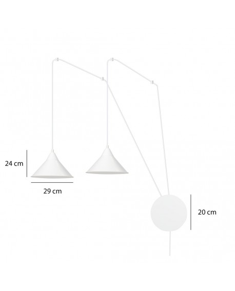 LAMPA WISZĄCA ABRAMO 2 BIAŁA EMIBIG 159/2