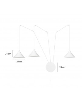 LAMPA WISZĄCA ABRAMO 3 BIAŁA EMIBIG 159/3