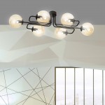 LAMPA SUFITOWA BRENDI 6-PUNKTOWA CZARNA MIODOWA EMIBIG 833/6A