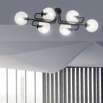 LAMPA SUFITOWA BRENDI 6-PUNKTOWA CZARNA PRZEZROCZYSTA EMIBIG 831/6A