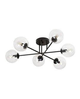 LAMPA SUFITOWA BRENDI 6-PUNKTOWA CZARNA PRZEZROCZYSTA EMIBIG 831/6B