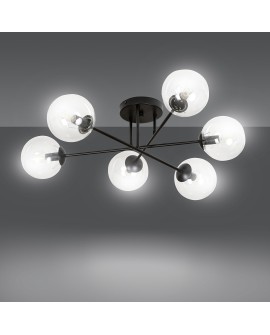 LAMPA SUFITOWA BRENDI 6-PUNKTOWA CZARNA PRZEZROCZYSTA EMIBIG 831/6B