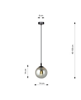 LAMPA WISZĄCA COSMO 1 CZARNA GRAFITOWA EMIBIG 712/1