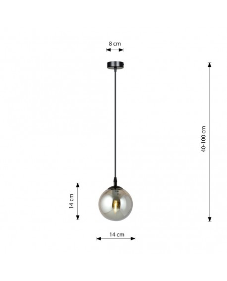 LAMPA WISZĄCA COSMO 1 CZARNA GRAFITOWA EMIBIG 712/1