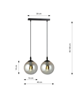 LAMPA WISZĄCA COSMO 2 CZARNA GRAFITOWA EMIBIG 712/2