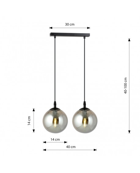 LAMPA WISZĄCA COSMO 2 CZARNA GRAFITOWA EMIBIG 712/2