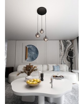 LAMPA WISZĄCA COSMO 3 CZARNA PREMIUM GRAFITOWA EMIBIG 712/3PREM