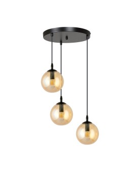 LAMPA WISZĄCA COSMO 3 CZARNA PREMIUM MIODOWA EMIBIG 713/3PREM