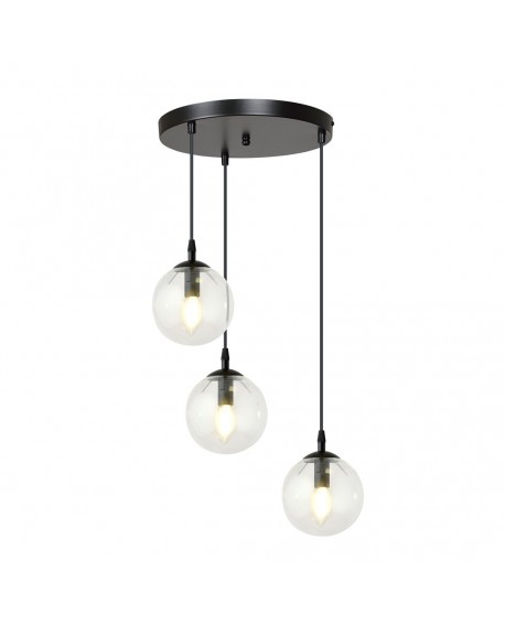 LAMPA WISZĄCA COSMO 3 CZARNA PREMIUM PRZEZROCZYSTA EMIBIG 711/3PREM