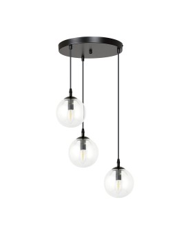 LAMPA WISZĄCA COSMO 3 CZARNA PREMIUM PRZEZROCZYSTA EMIBIG 711/3PREM