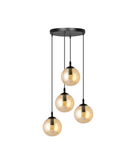 LAMPA WISZĄCA COSMO 4 CZARNA PREMIUM MIODOWA EMIBIG 713/4PREM